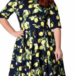 Lemon Fit-and-Flare Dress with Pockets!